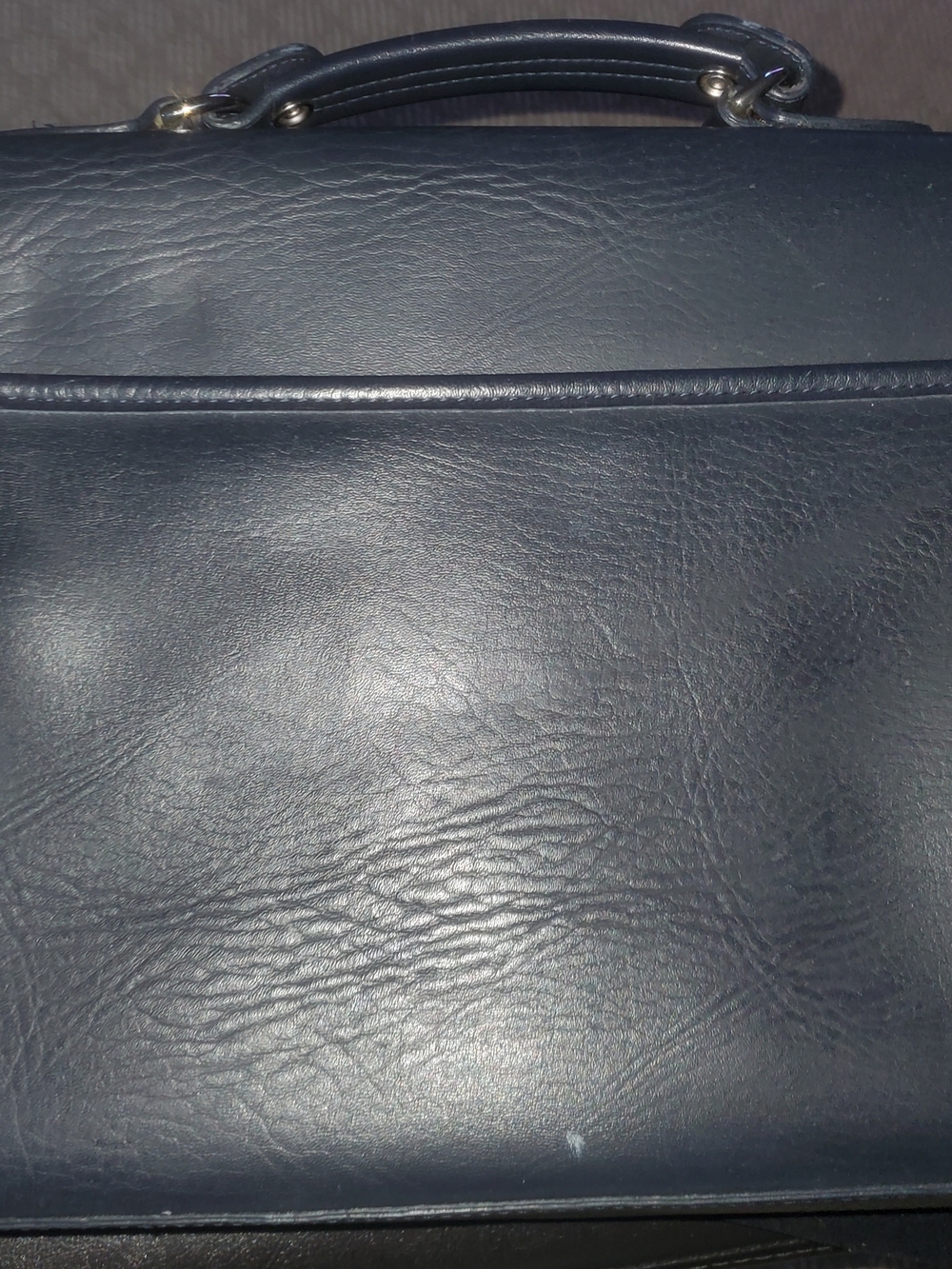 Coach Black Leather Top-Handle Tote with Polished Gold Lock - Picture 3 of 11